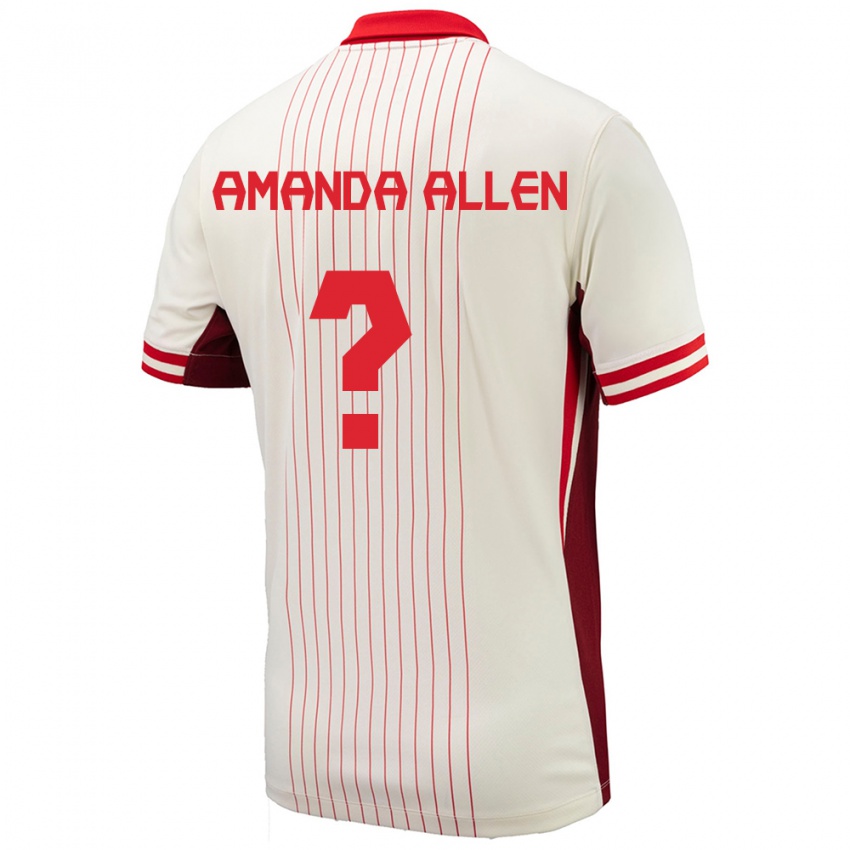 Mujer Camiseta Canadá Amanda Allen #0 Blanco 2ª Equipación 24-26 La Camisa Argentina