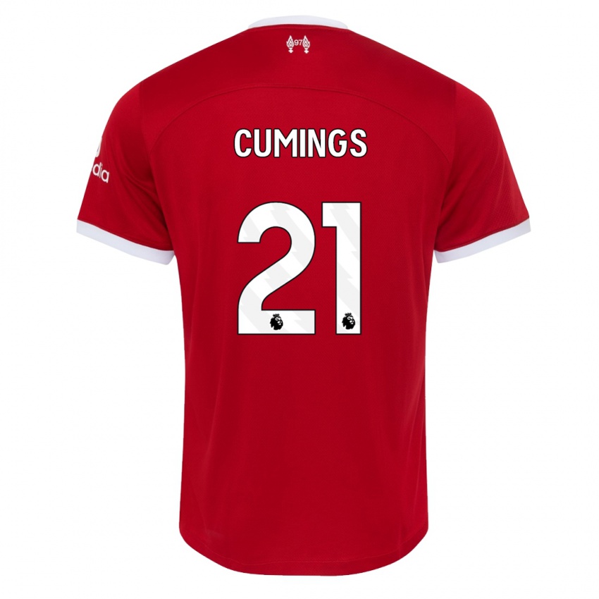 Niño Camiseta Eartha Cumings #21 Rojo 1ª Equipación 2023/24 La Camisa Argentina