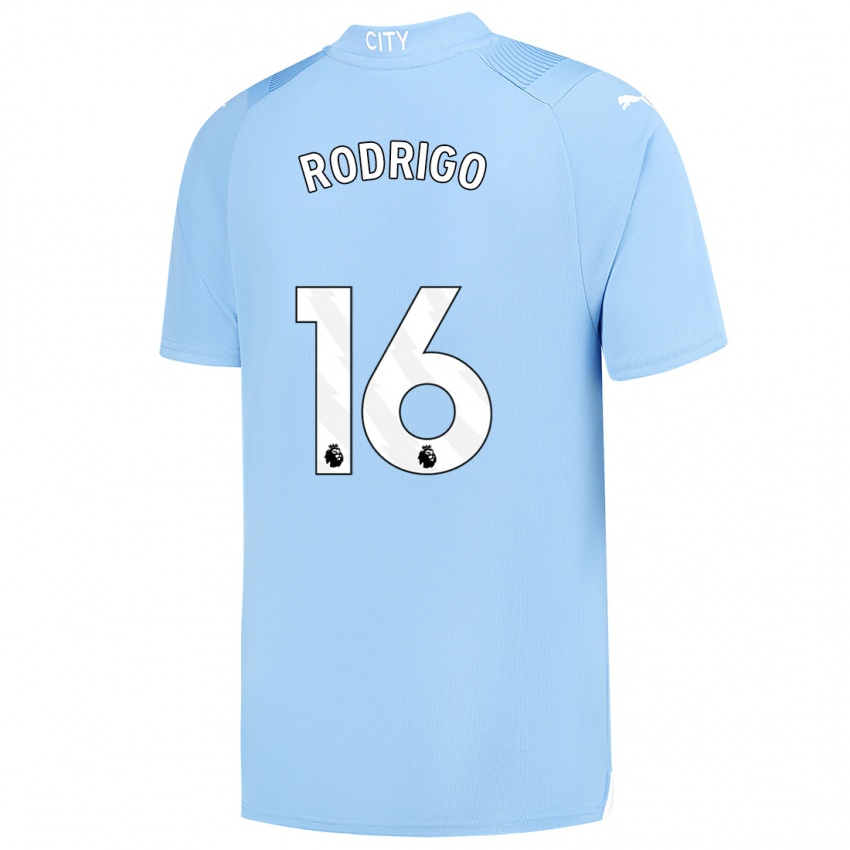 Niño Camiseta Rodrigo Hernandez #16 Azul Claro 1ª Equipación 2023/24 La Camisa Argentina