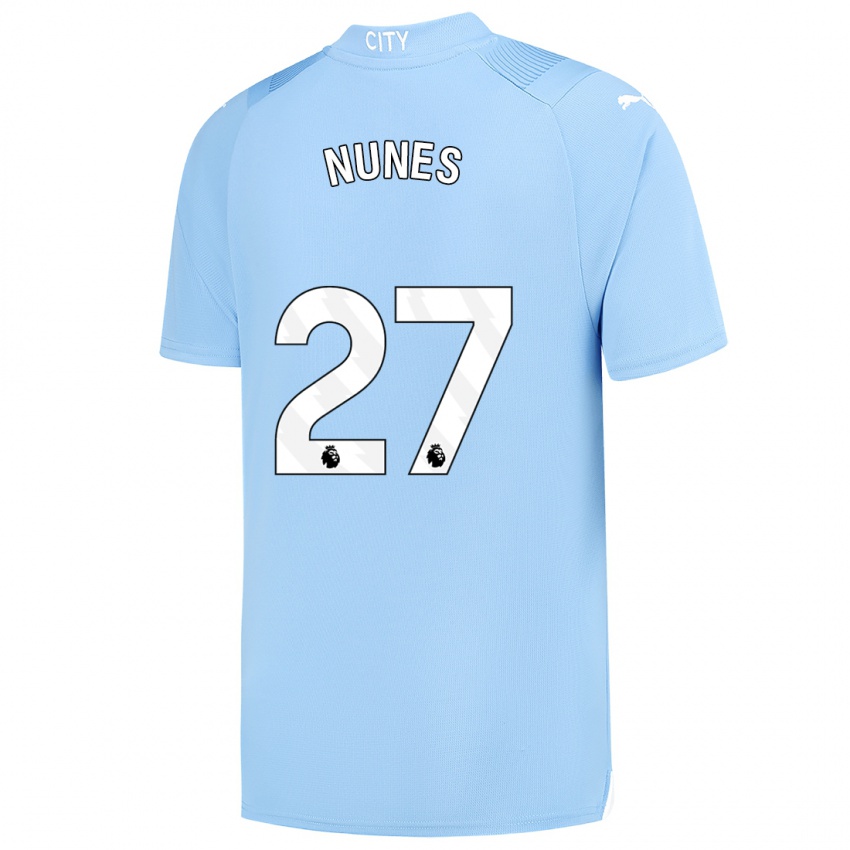 Niño Camiseta Matheus Nunes #27 Azul Claro 1ª Equipación 2023/24 La Camisa Argentina