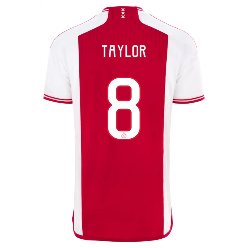 Niño Camiseta Kenneth Taylor #8 Rojo Blanco 1ª Equipación 2023/24 La Camisa Argentina