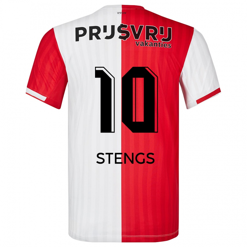 Niño Camiseta Calvin Stengs #10 Rojo Blanco 1ª Equipación 2023/24 La Camisa Argentina