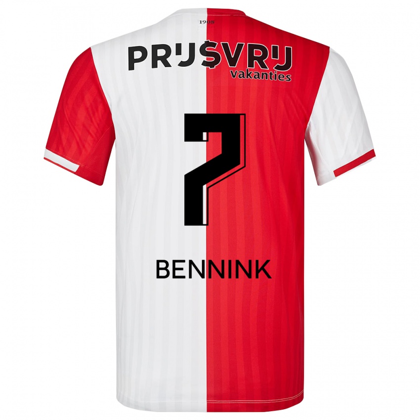 Niño Camiseta Maxime Bennink #7 Rojo Blanco 1ª Equipación 2023/24 La Camisa Argentina