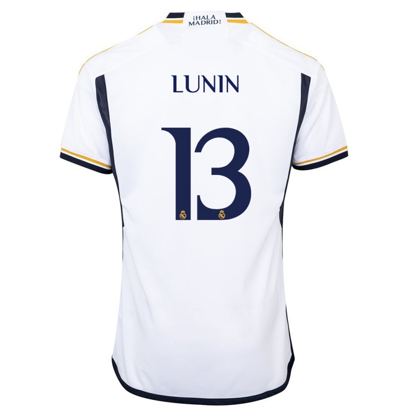 Niño Camiseta Andriy Lunin #13 Blanco 1ª Equipación 2023/24 La Camisa Argentina