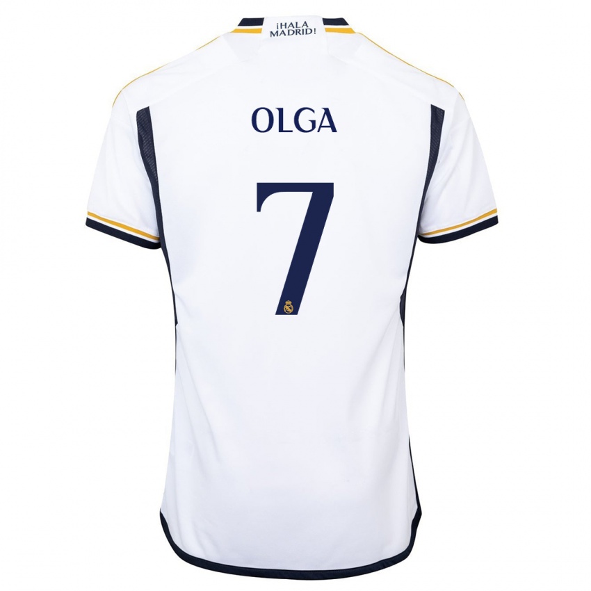 Niño Camiseta Olga Carmona #7 Blanco 1ª Equipación 2023/24 La Camisa Argentina