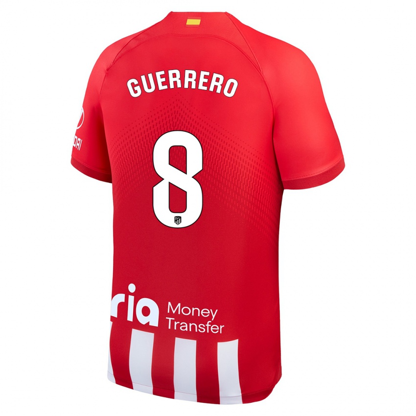 Niño Camiseta Irene Guerrero #8 Rojo Blanco 1ª Equipación 2023/24 La Camisa Argentina