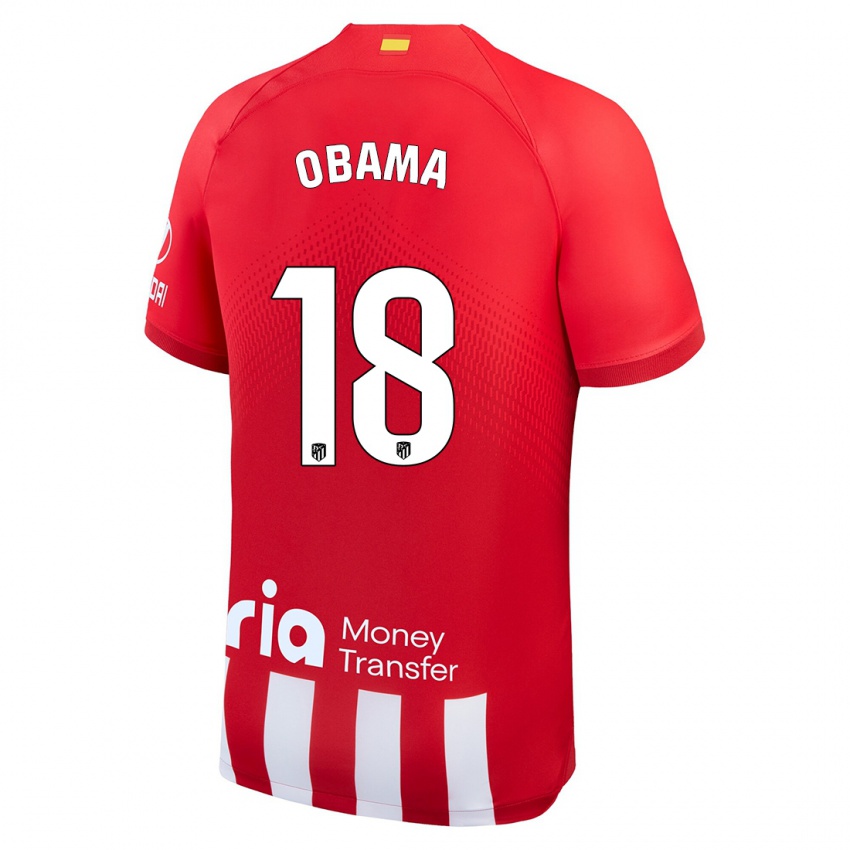 Niño Camiseta Salomon Obama #18 Rojo Blanco 1ª Equipación 2023/24 La Camisa Argentina