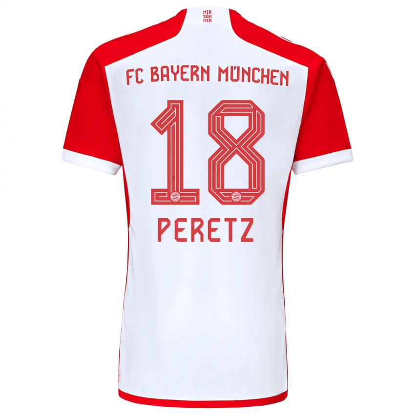 Niño Camiseta Daniel Peretz #18 Rojo Blanco 1ª Equipación 2023/24 La Camisa Argentina