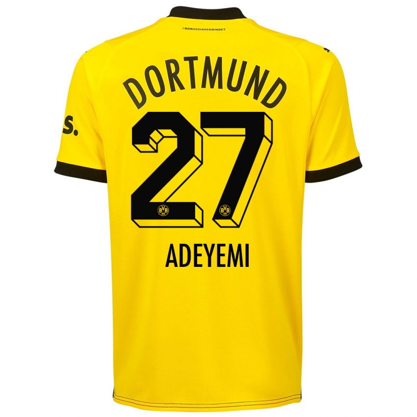 Niño Camiseta Karim Adeyemi #27 Amarillo 1ª Equipación 2023/24 La Camisa Argentina