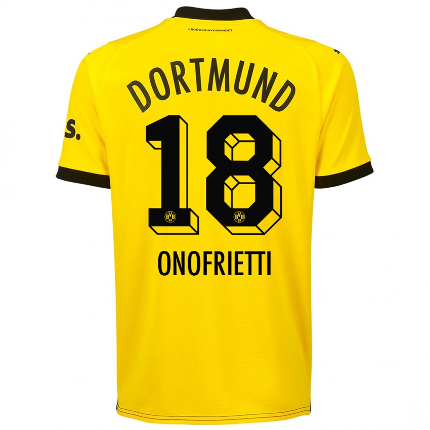 Niño Camiseta Vincenzo Onofrietti #18 Amarillo 1ª Equipación 2023/24 La Camisa Argentina