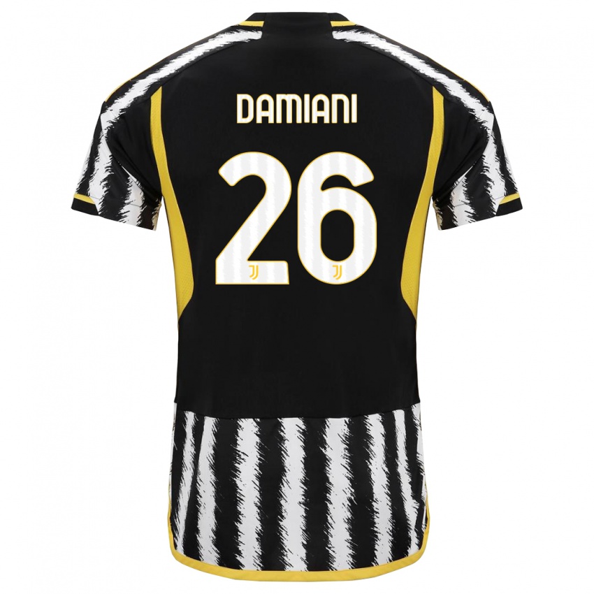 Niño Camiseta Samuele Damiani #26 Blanco Negro 1ª Equipación 2023/24 La Camisa Argentina