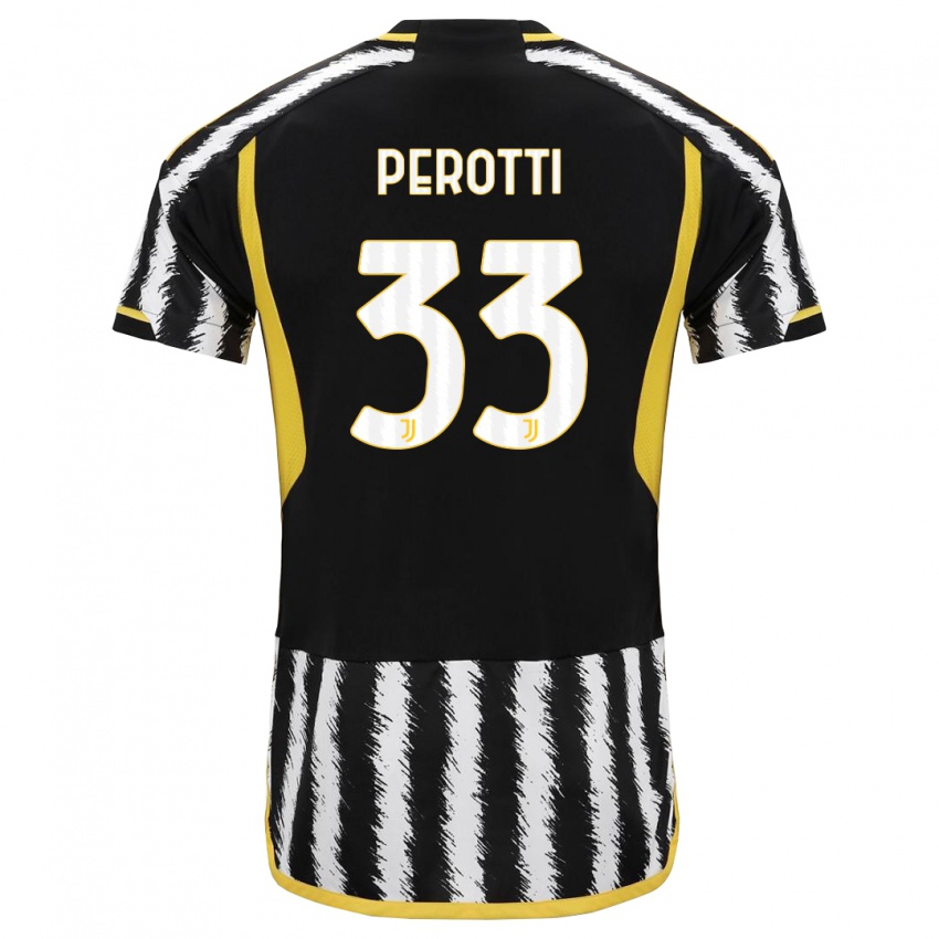 Niño Camiseta Clemente Perotti #33 Blanco Negro 1ª Equipación 2023/24 La Camisa Argentina