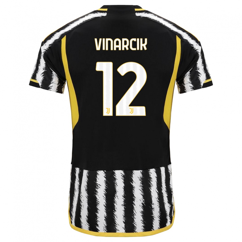 Niño Camiseta Jakub Vinarcik #12 Blanco Negro 1ª Equipación 2023/24 La Camisa Argentina