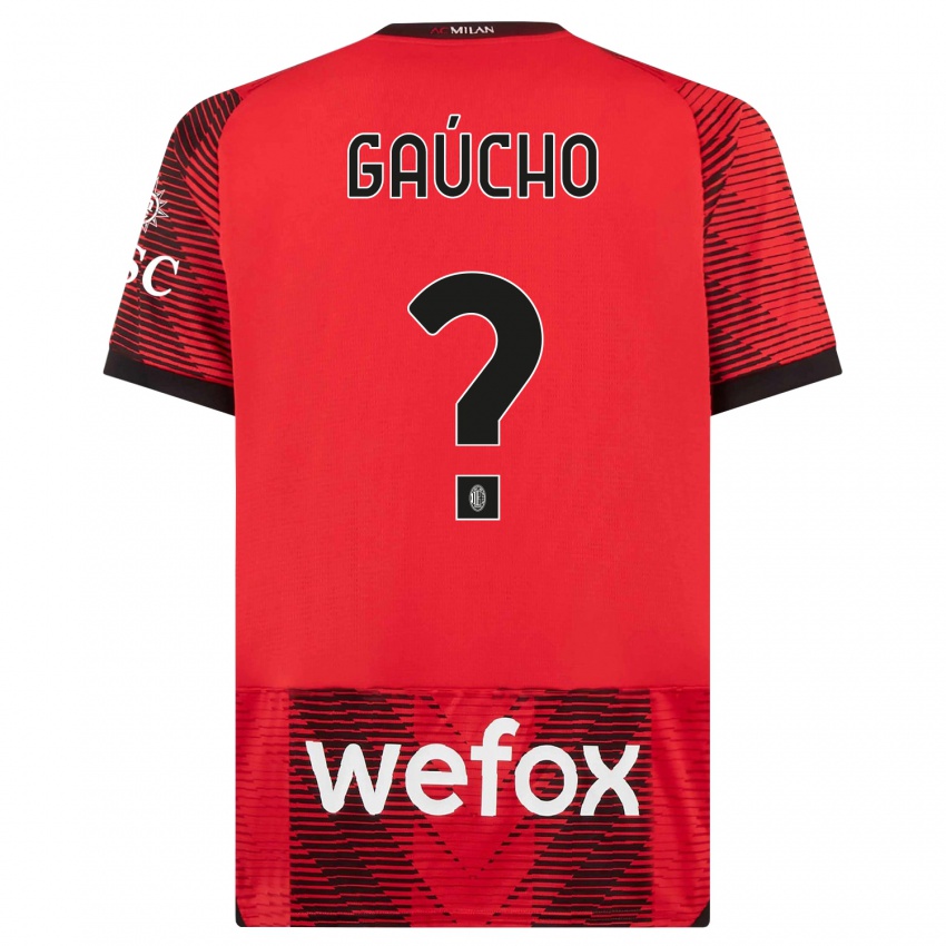 Niño Camiseta Estevan Gaúcho #0 Negro Rojo 1ª Equipación 2023/24 La Camisa Argentina