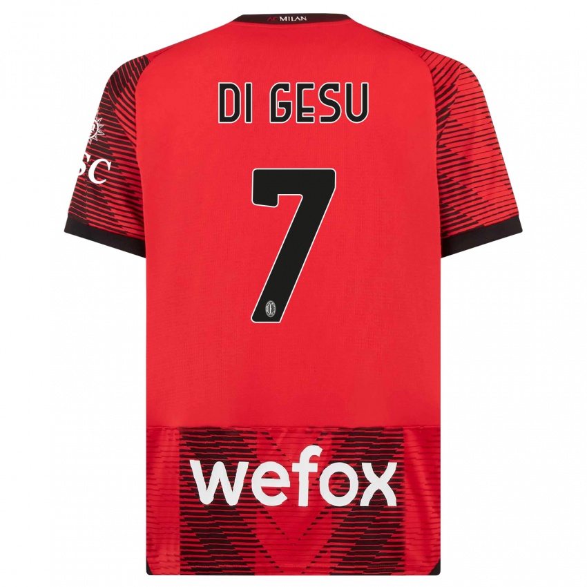 Niño Camiseta Enrico Di Gesu #7 Negro Rojo 1ª Equipación 2023/24 La Camisa Argentina