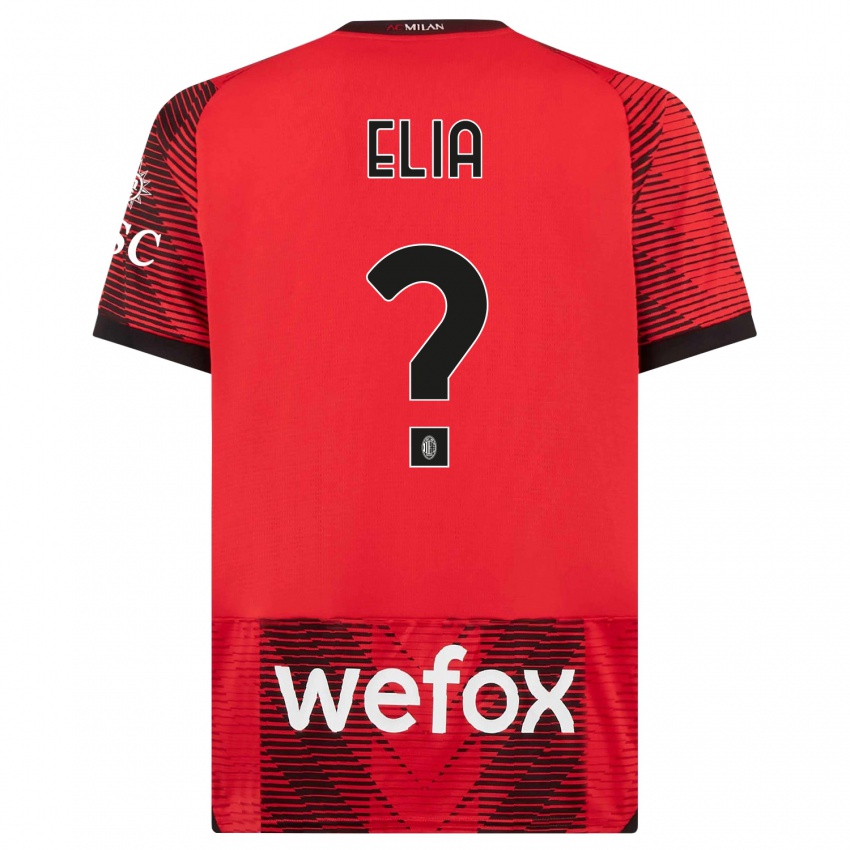 Niño Camiseta Emanuele Elia #0 Negro Rojo 1ª Equipación 2023/24 La Camisa Argentina