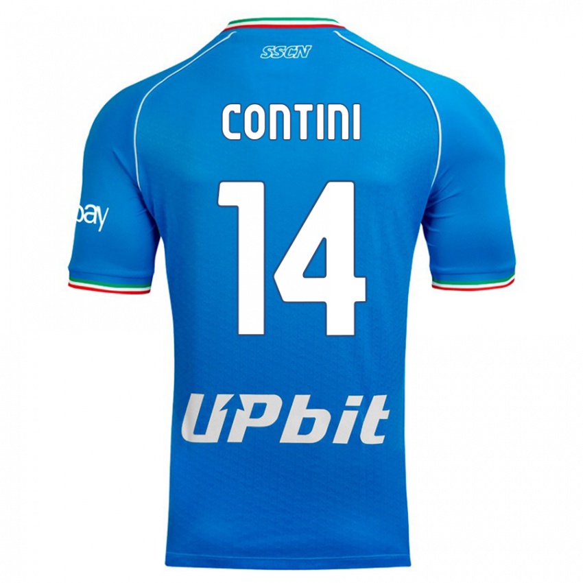 Niño Camiseta Nikita Contini #14 Cielo Azul 1ª Equipación 2023/24 La Camisa Argentina