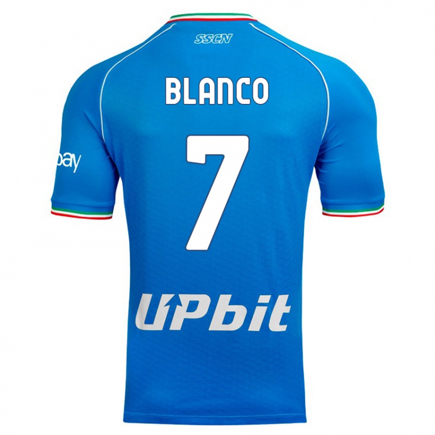 Niño Camiseta Gimena Blanco #7 Cielo Azul 1ª Equipación 2023/24 La Camisa Argentina