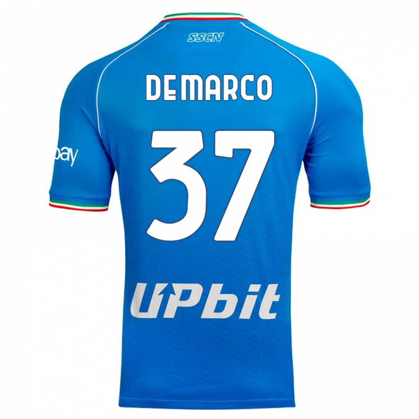 Niño Camiseta Francesco De Marco #37 Cielo Azul 1ª Equipación 2023/24 La Camisa Argentina