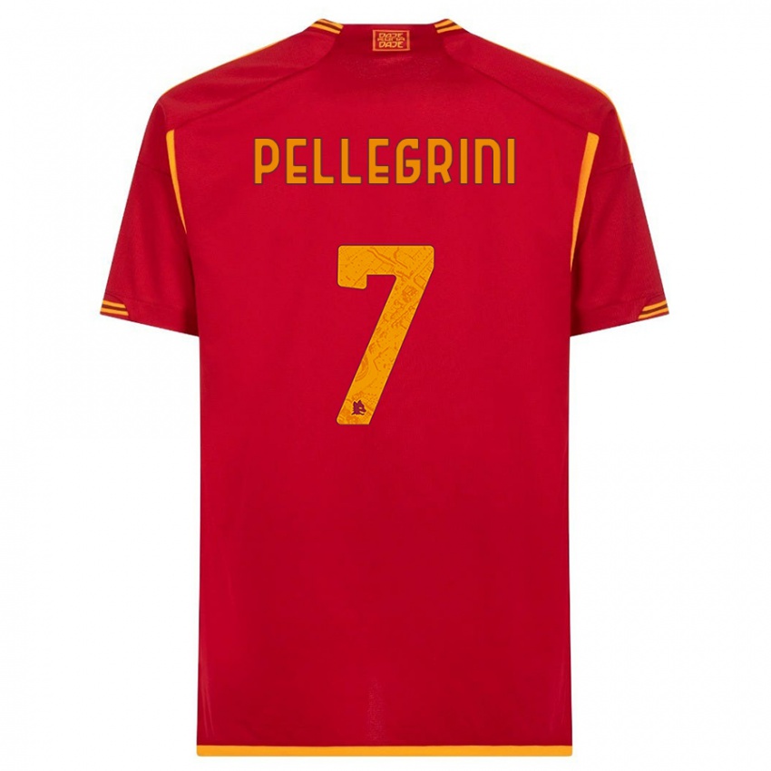 Niño Camiseta Lorenzo Pellegrini #7 Rojo 1ª Equipación 2023/24 La Camisa Argentina