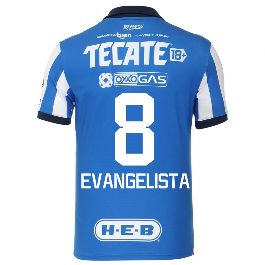 Niño Camiseta Diana Evangelista #8 Azul Blanco 1ª Equipación 2023/24 La Camisa Argentina