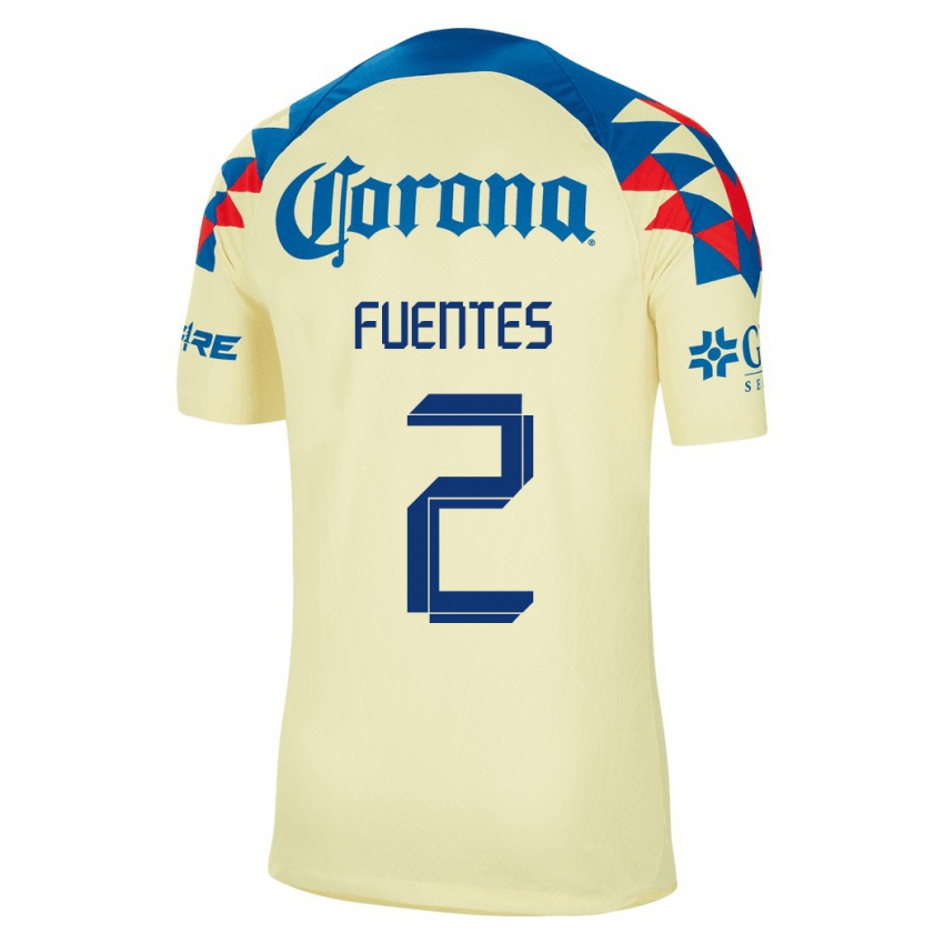 Niño Camiseta Luis Fuentes #2 Amarillo 1ª Equipación 2023/24 La Camisa Argentina