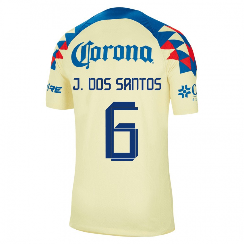 Niño Camiseta Jonathan Dos Santos #6 Amarillo 1ª Equipación 2023/24 La Camisa Argentina