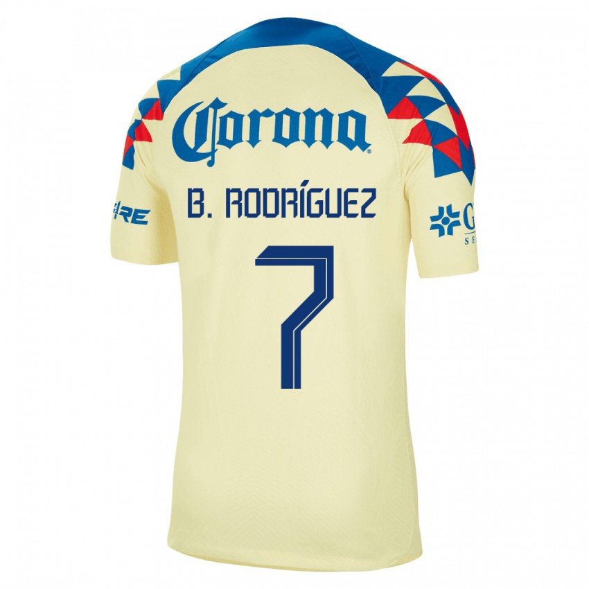 Niño Camiseta Brian Rodríguez #7 Amarillo 1ª Equipación 2023/24 La Camisa Argentina