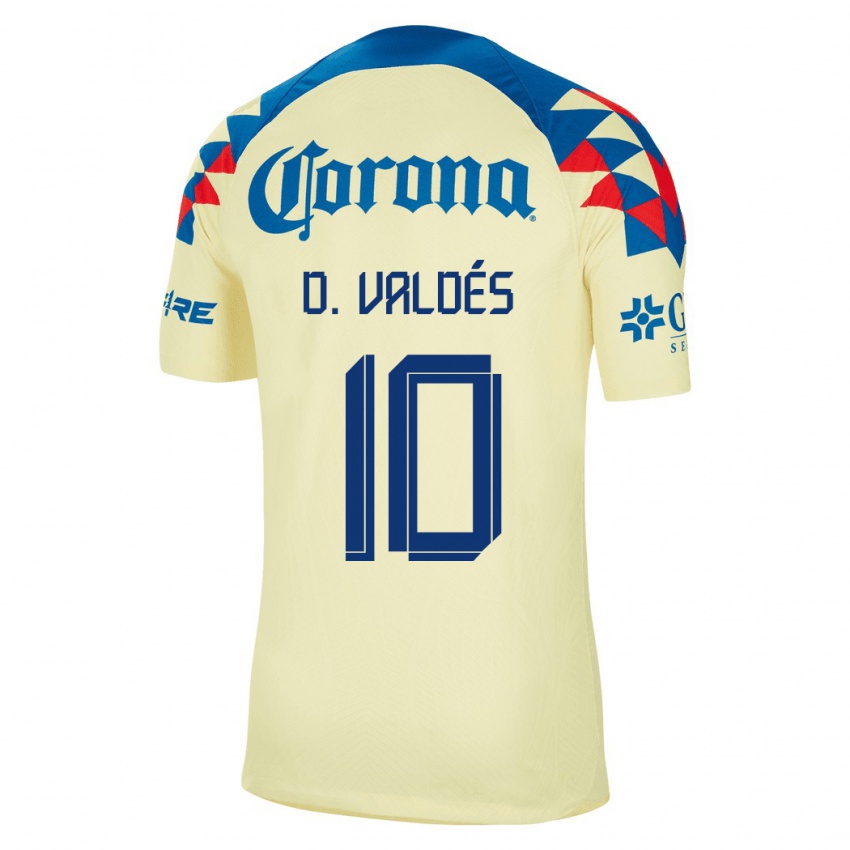 Niño Camiseta Diego Valdés #10 Amarillo 1ª Equipación 2023/24 La Camisa Argentina