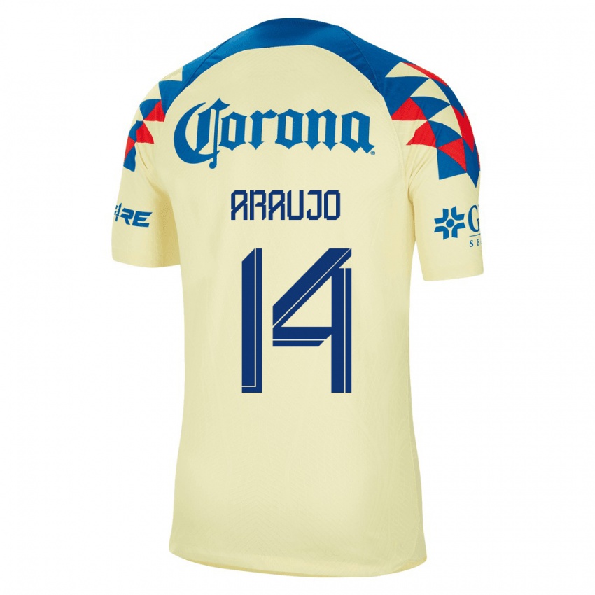 Niño Camiseta Néstor Araújo #14 Amarillo 1ª Equipación 2023/24 La Camisa Argentina