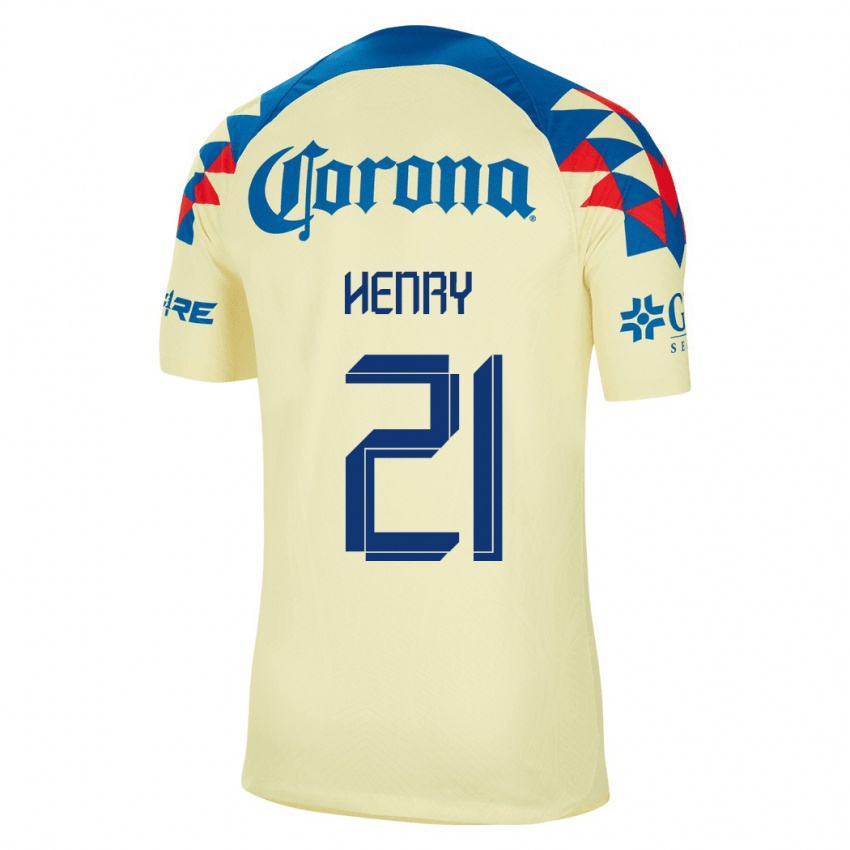 Niño Camiseta Henry Martin #21 Amarillo 1ª Equipación 2023/24 La Camisa Argentina