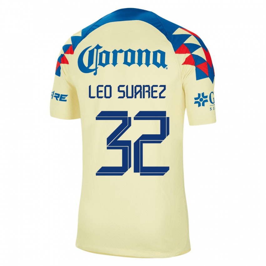 Niño Camiseta Leo Suarez #32 Amarillo 1ª Equipación 2023/24 La Camisa Argentina