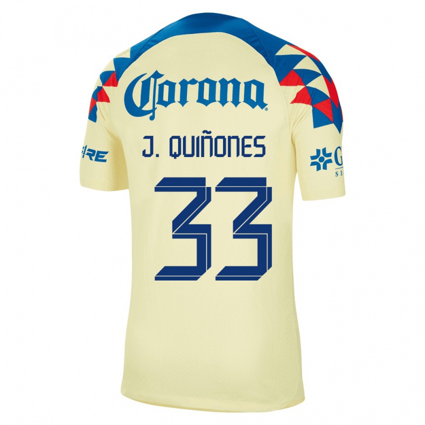 Niño Camiseta Julián Quiñones #33 Amarillo 1ª Equipación 2023/24 La Camisa Argentina