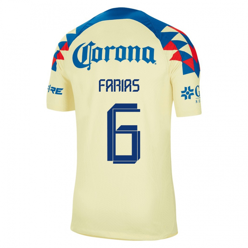 Niño Camiseta Janelly Farias #6 Amarillo 1ª Equipación 2023/24 La Camisa Argentina
