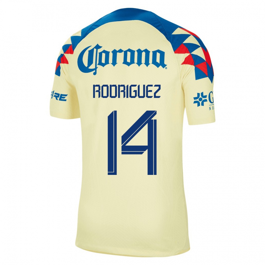 Niño Camiseta Monica Rodriguez #14 Amarillo 1ª Equipación 2023/24 La Camisa Argentina