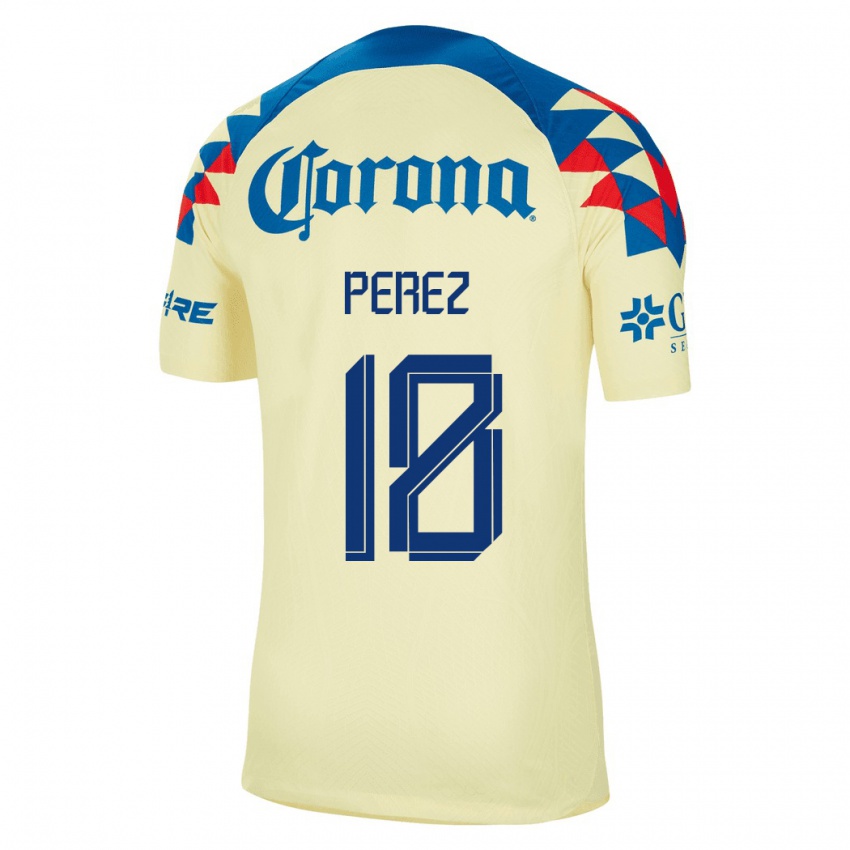 Niño Camiseta Amanda Perez #18 Amarillo 1ª Equipación 2023/24 La Camisa Argentina