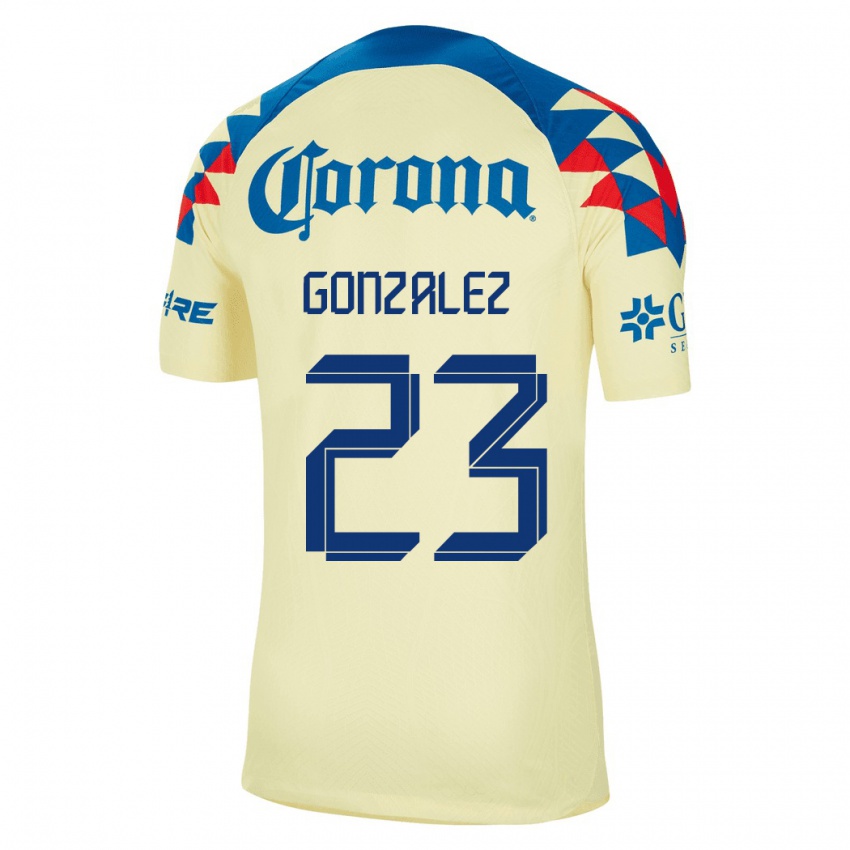 Niño Camiseta Itzel Gonzalez #23 Amarillo 1ª Equipación 2023/24 La Camisa Argentina