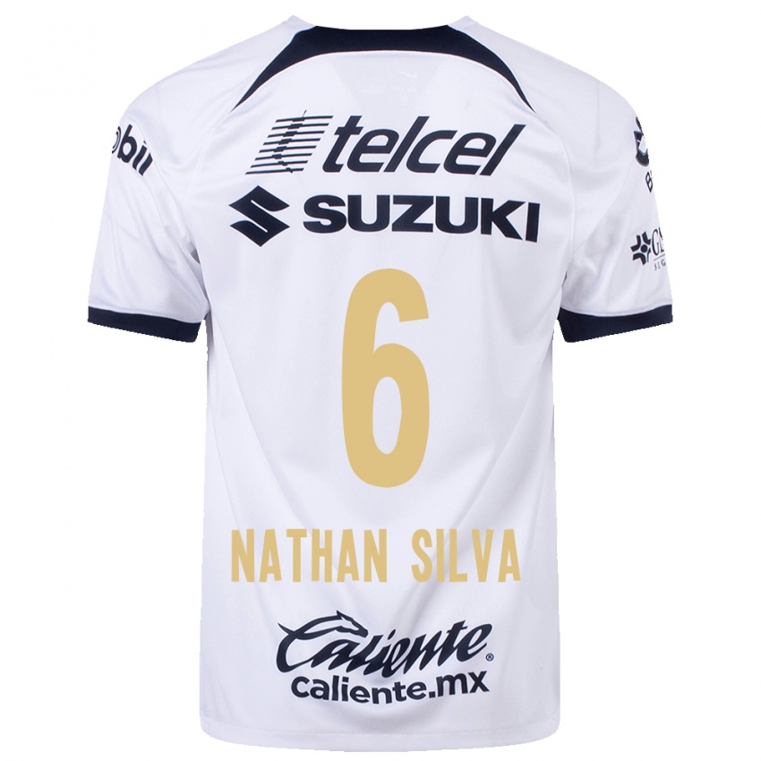 Niño Camiseta Nathan Silva #6 Blanco 1ª Equipación 2023/24 La Camisa Argentina