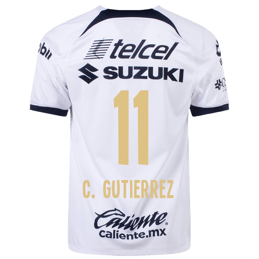 Niño Camiseta Carlos Gutiérrez #11 Blanco 1ª Equipación 2023/24 La Camisa Argentina