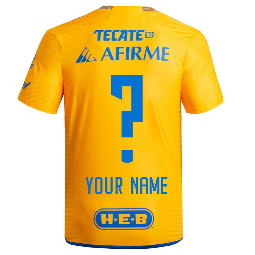 Niño Camiseta Su Nombre #0 Amarillo 1ª Equipación 2023/24 La Camisa Argentina