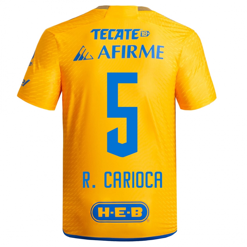 Niño Camiseta Rafael Carioca #5 Amarillo 1ª Equipación 2023/24 La Camisa Argentina