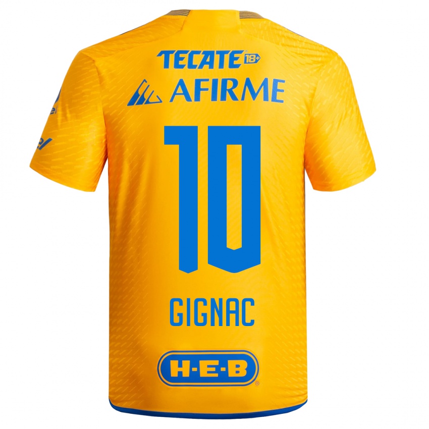 Niño Camiseta Andre-Pierre Gignac #10 Amarillo 1ª Equipación 2023/24 La Camisa Argentina
