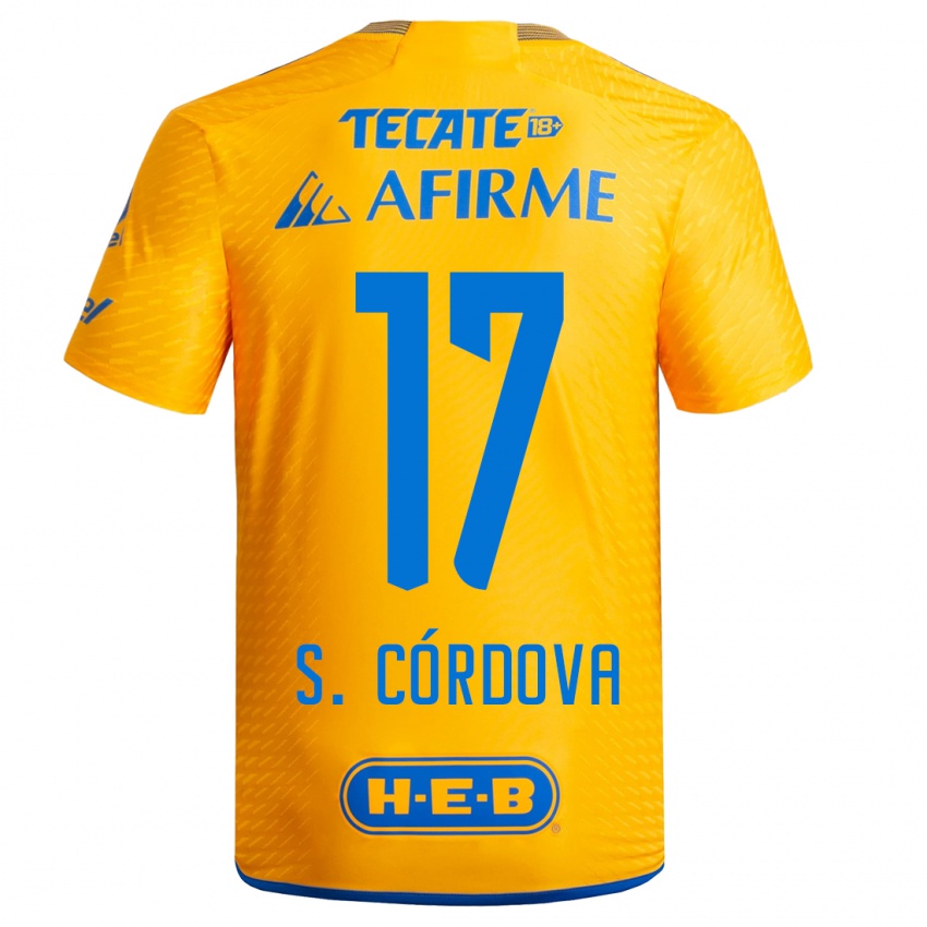 Niño Camiseta Sebastian Cordova #17 Amarillo 1ª Equipación 2023/24 La Camisa Argentina