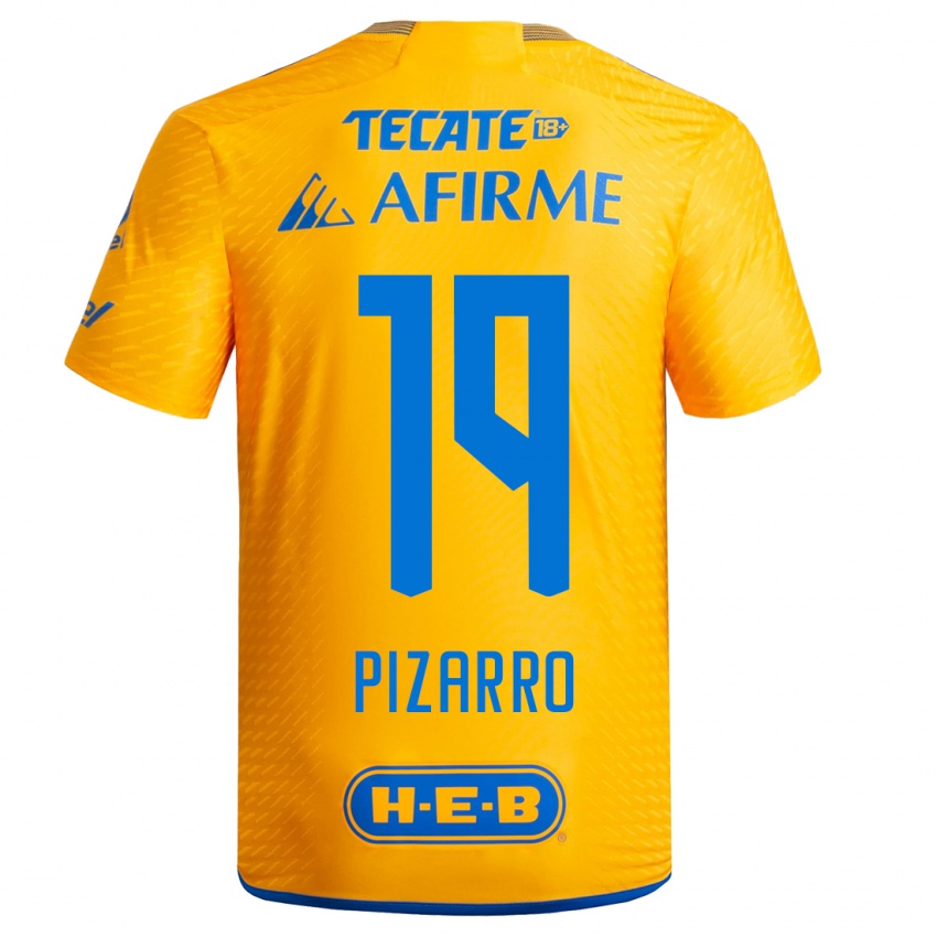 Niño Camiseta Guido Pizarro #19 Amarillo 1ª Equipación 2023/24 La Camisa Argentina