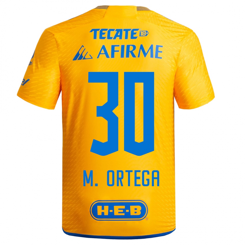 Niño Camiseta Miguel Ortega #30 Amarillo 1ª Equipación 2023/24 La Camisa Argentina