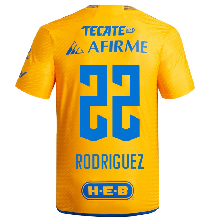 Niño Camiseta Anika Rodriguez #22 Amarillo 1ª Equipación 2023/24 La Camisa Argentina