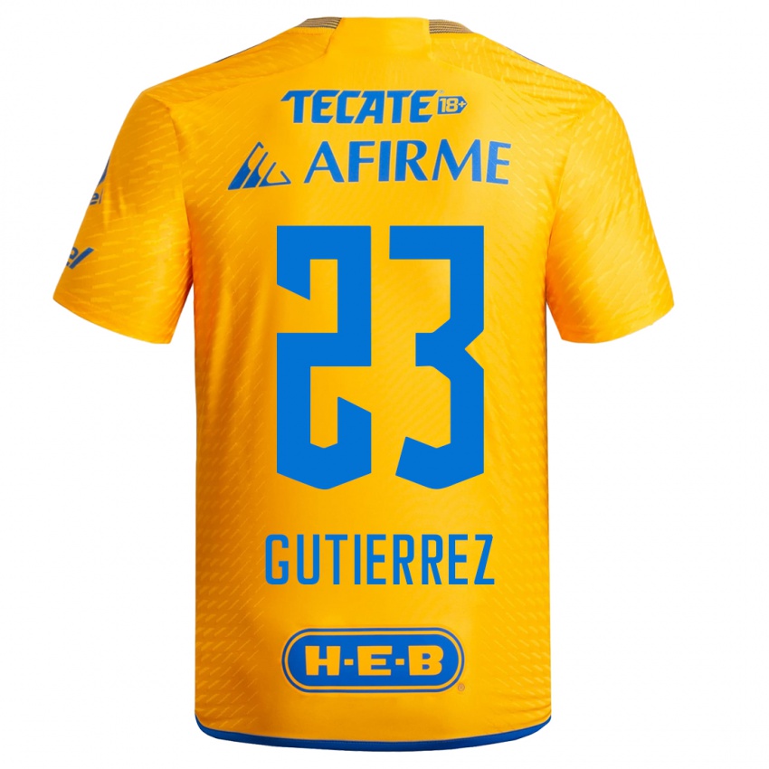 Niño Camiseta Jana Gutierrez #23 Amarillo 1ª Equipación 2023/24 La Camisa Argentina