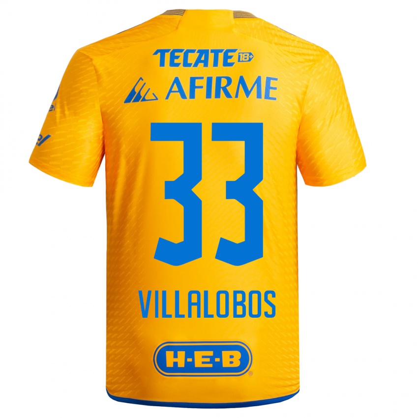 Niño Camiseta Vania Villalobos #33 Amarillo 1ª Equipación 2023/24 La Camisa Argentina