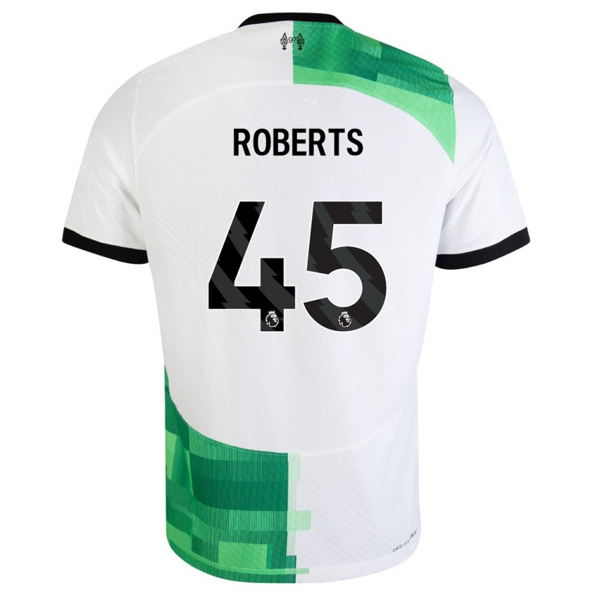 Niño Camiseta Iwan Roberts #45 Blanco Verde 2ª Equipación 2023/24 La Camisa Argentina