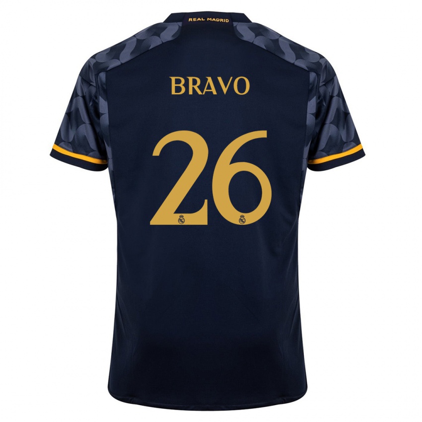 Niño Camiseta Iker Bravo #26 Azul Oscuro 2ª Equipación 2023/24 La Camisa Argentina